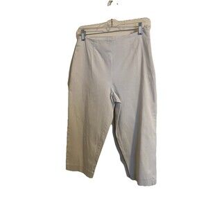 Talbots Women's White Capri Coastal Preppy Size 6 Pants Side Zip
